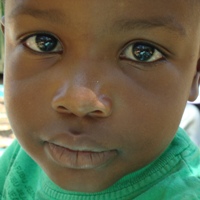Face of young child in orphans program.